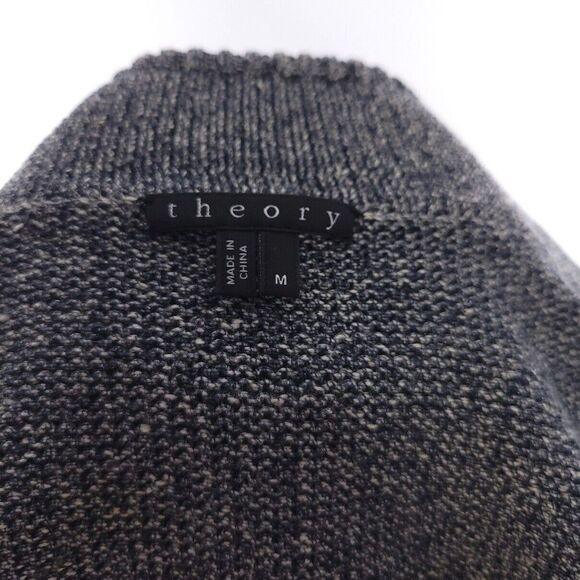 Theory Ikson B Amplitude Two Way Zipper Long Sleeve Navy Marled knit Jacket M - Picture 8 of 9